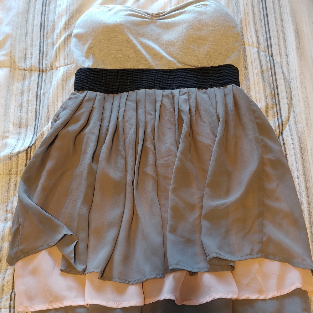 Strappless mini dress